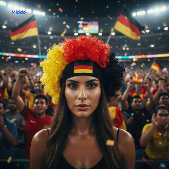 Fanperücke mit Bequemer Stirnband - Fan Accessoire für WM