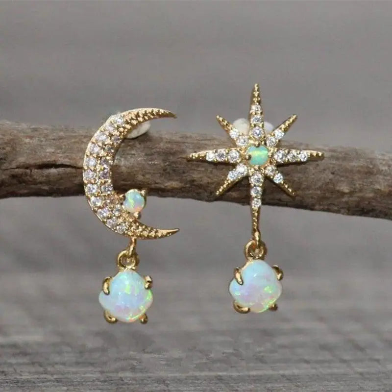 Moon and Star Earrings