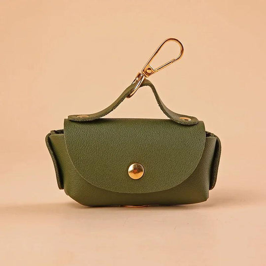 Stylish Faux Leather Pet Waste Bag Holder – Portable &amp;amp; Practical
