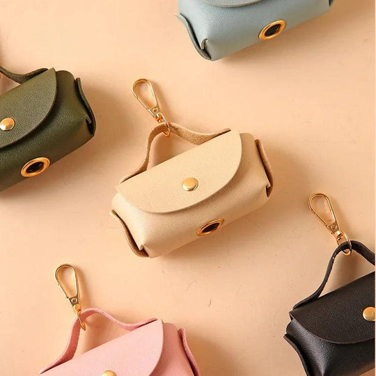 Stylish Faux Leather Pet Waste Bag Holder – Portable &amp;amp; Practical