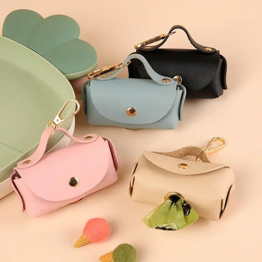 Stylish Faux Leather Pet Waste Bag Holder – Portable &amp;amp; Practical
