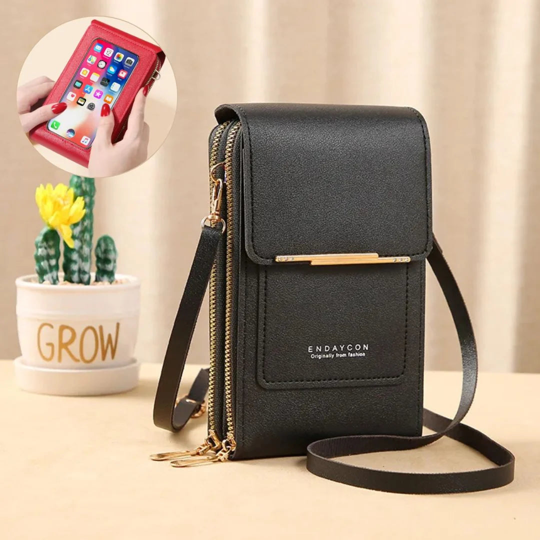 Crossbody Telefoontas Dames – PU Leer met Portemonnee &amp; Verstelbare Band