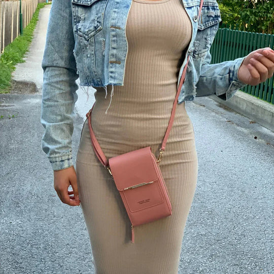 Crossbody Telefoontas Dames – PU Leer met Portemonnee &amp; Verstelbare Band