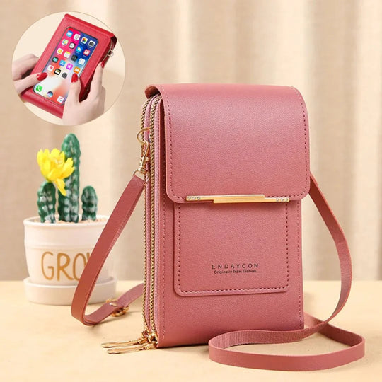 Crossbody Telefoontas Dames – PU Leer met Portemonnee &amp; Verstelbare Band