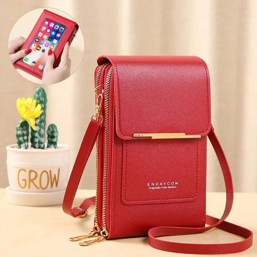 Crossbody Telefoontas Dames – PU Leer met Portemonnee &amp; Verstelbare Band