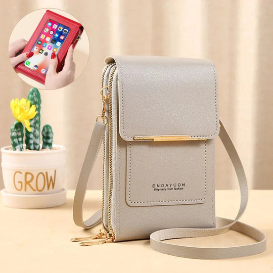 Crossbody Telefoontas voor Dames – PU Leer met Portemonnee