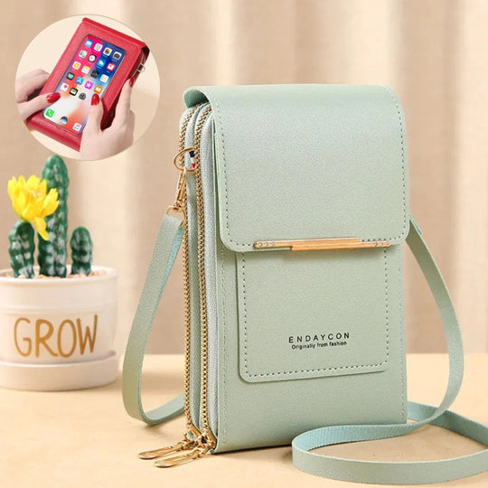 Crossbody Telefoontas voor Dames – PU Leer met Portemonnee