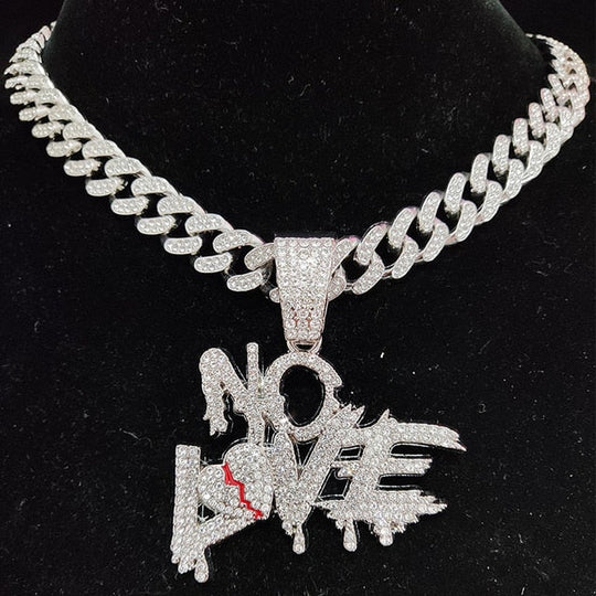 Sterling Mystique | Hip Hop Cuban Chains NO LOVE Necklace