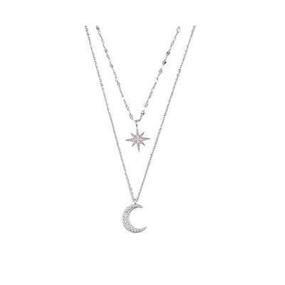Double Moon – Silver Double Chain with Moonlight