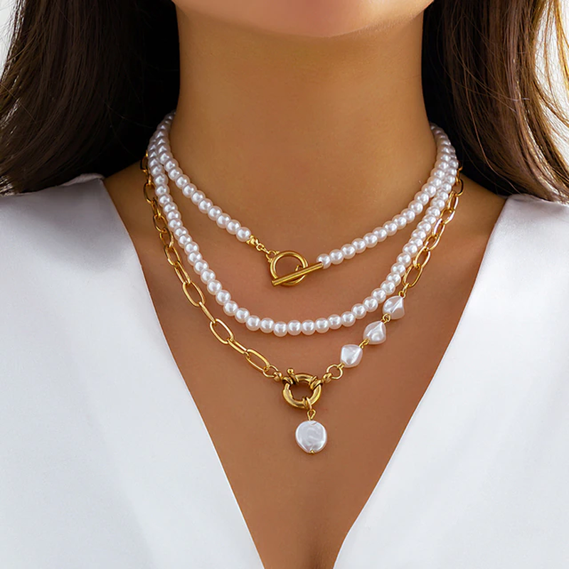 Layered Pearl Necklace – Timeless Layers of Elegance