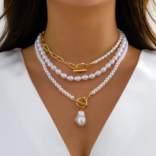 Layered Pearl Necklace – Timeless Layers of Elegance