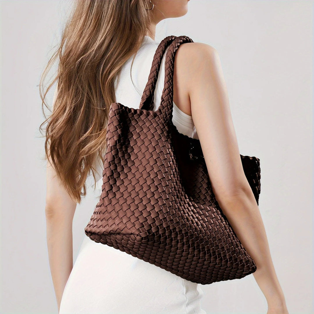 Gevlochten Shopper Kunstleer – Ruime Dames Tas met Tijdloos Design
