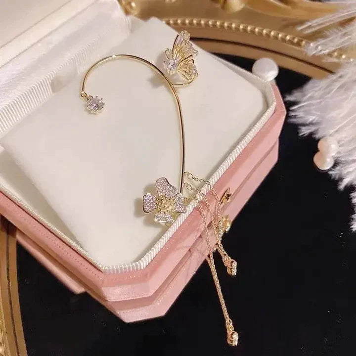 Orecchini Clip a Farfalla Scintillanti – Look di Lusso senza Foratura