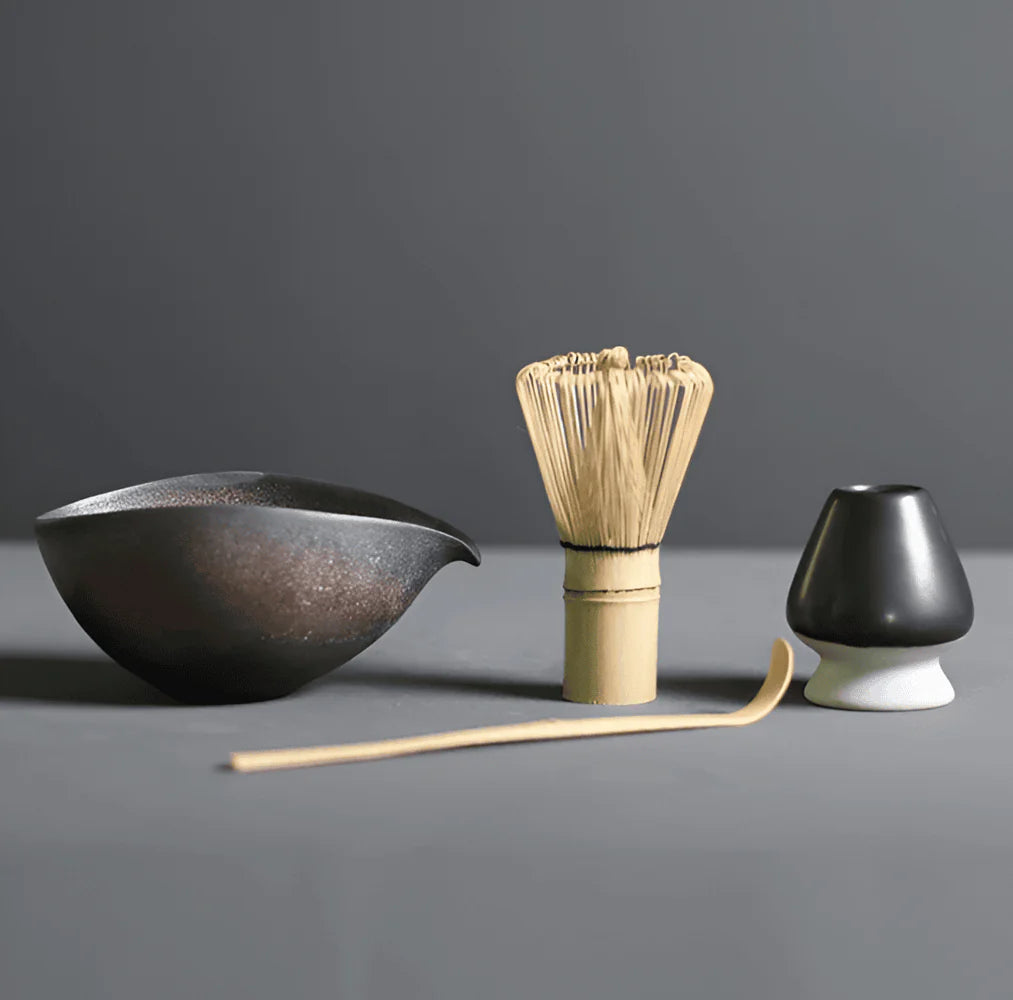 Matcha-set van Keramiek en Bamboe – 4-delig – Japans Theeset