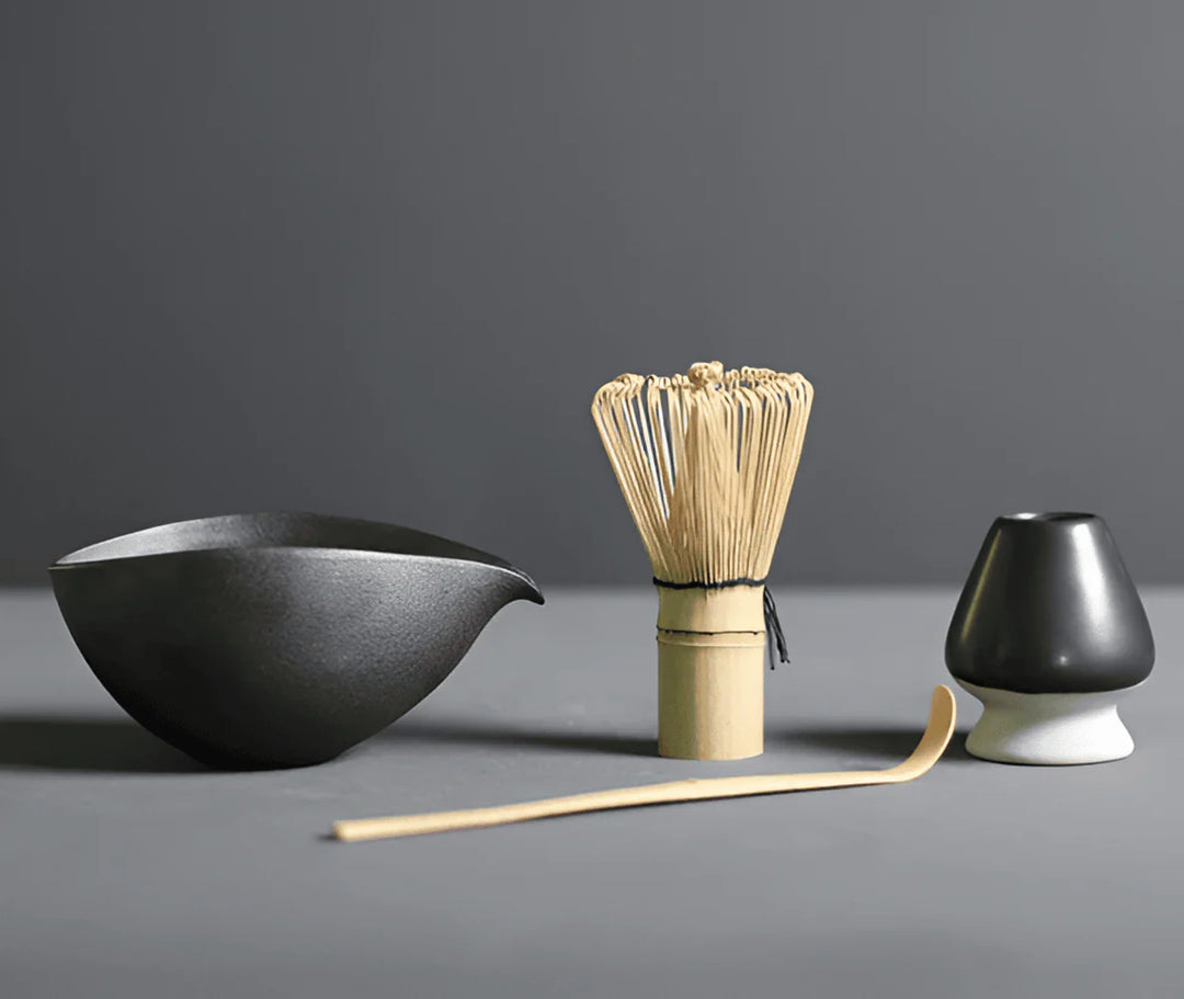 Matcha-set van Keramiek en Bamboe – 4-delig – Japans Theeset