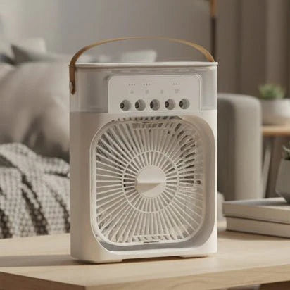 Mini Ventilator &amp; Luchtbevochtiger 2-in-1 – Draagbaar voor Bureau