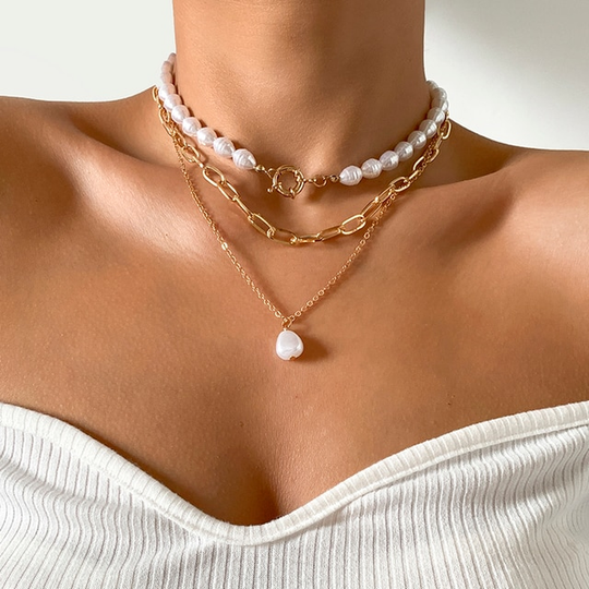 Layered Pearl Necklace – Timeless Layers of Elegance