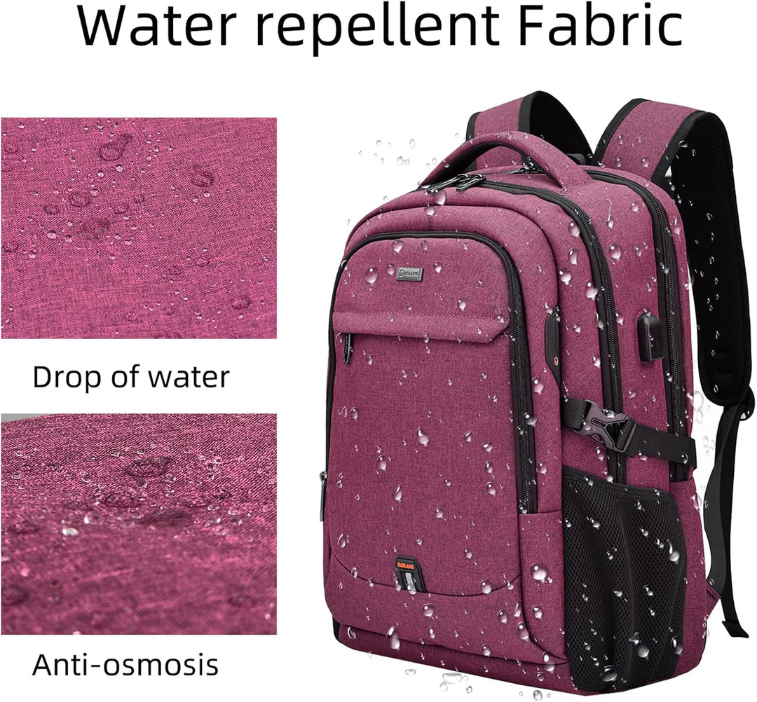 Waterdichte reislaptoprugzak met USB-poort en georganiseerde opbergruimte