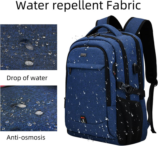 Waterdichte reislaptoprugzak met USB-poort en georganiseerde opbergruimte