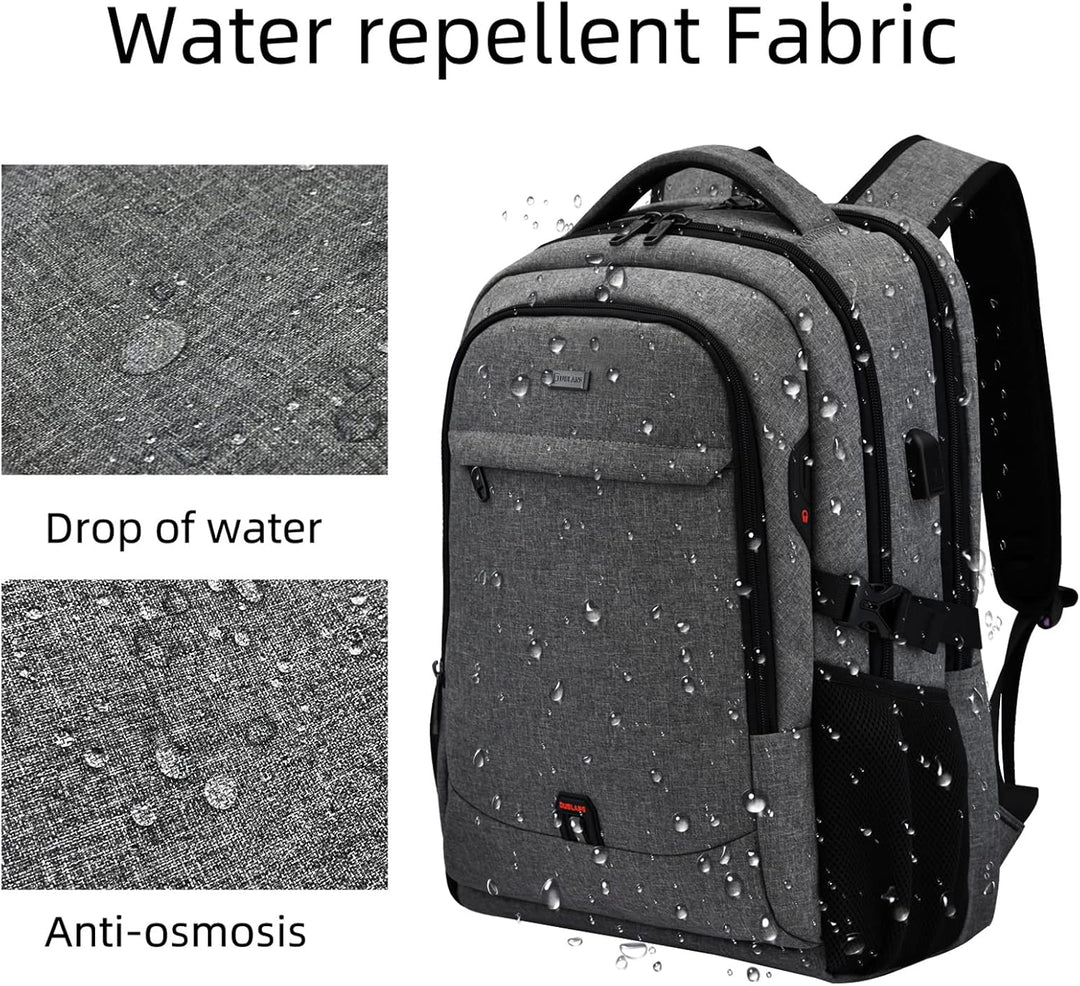 Waterdichte reislaptoprugzak met USB-poort en georganiseerde opbergruimte